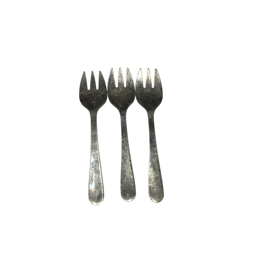 3 Vintage Leonard Silverplated Italy Baby Fork Forks 23594 Toddler Silver Plate